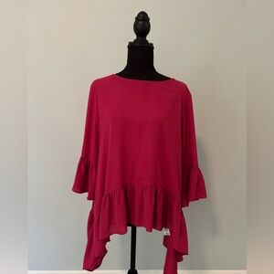 Elegant Women's Pink Ruffle Top